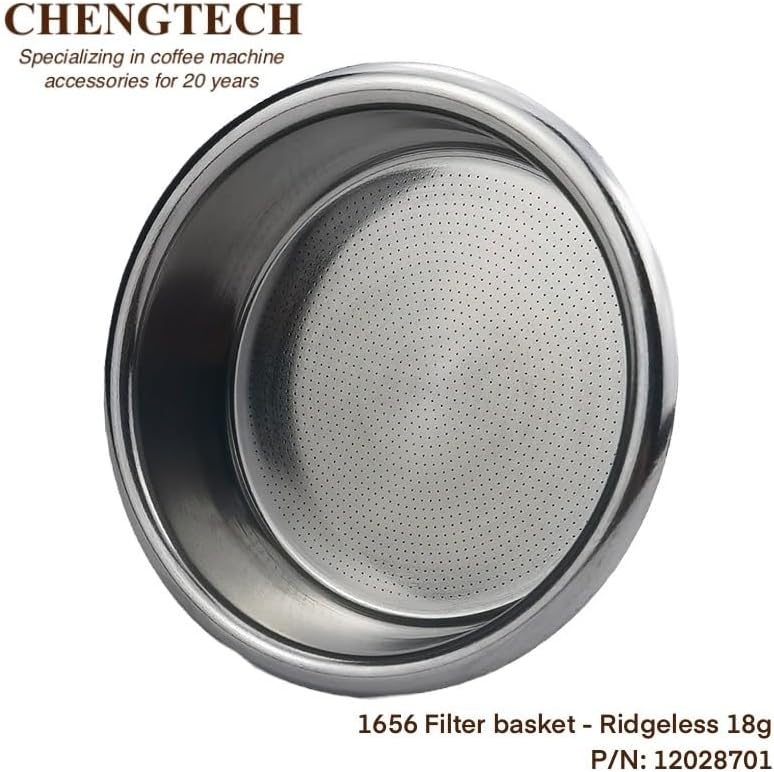 Chengtech Espresso Accessories, 58mm Espresso Filter Basket (18g Laser Round Hole) – 1656 High-Density Laser-Cut Round Perforations, Ridgeless Design for Efficient Extraction & Richer Flavor - Image 3